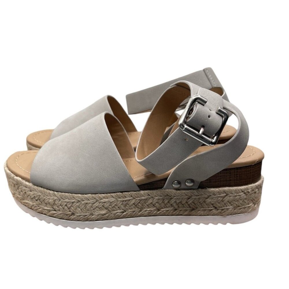 Soda Womens Sandals‎ Size 6 2" PLATFORM Ankle Strap sexy shoes Espadrilles